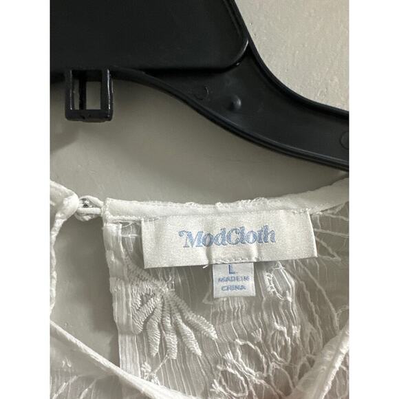 🔴‎ Modcloth Just The Beginning Maxi Dress White size Large New - Picture 4 of 9